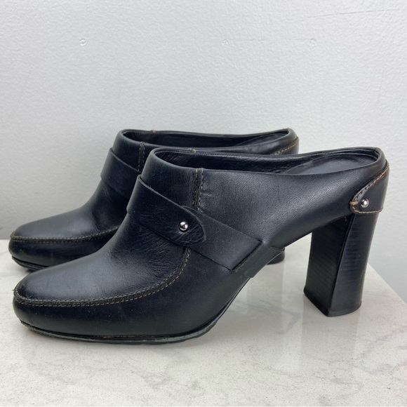 Cole Haan Sabrena Leather Heeled Slip On Clog - Picture 2 of 16